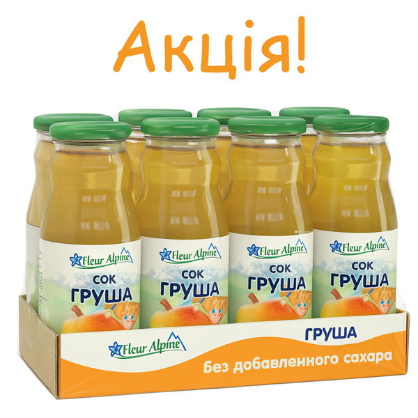 FLEUR ALPINE СІК ГРУША ОСВІТЛЕНИЙ (8*200МЛ) 1 УП FLEUR ALPINE СІК ГРУША ОСВІТЛЕНИЙ (8*200МЛ) 1 УП