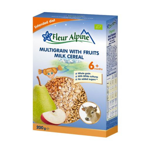 FLEUR ALPINE КАША МОЛ. MULTIGRAIN CEREAL WITH FRUITS 200ГР