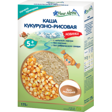 КАША БЕЗМОЛОЧНА КУКУРУДЗЯНО-РИСОВА ДИТЯЧА FLEUR ALPINE 175Г