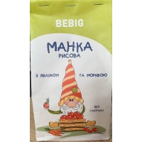 МАНКА РИСОВА BEBIG З ЯБЛУКОМ ТА МОРКВОЮ 450Г