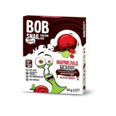 МАРМЕЛАД НАТУРАЛЬНИЙ BOB SNAIL ЯБЛУКО-ВИШНЯ У БЕЛЬГІЙСЬКОМУ ЧОРНОМУ ШОКОЛАДІ 54Г