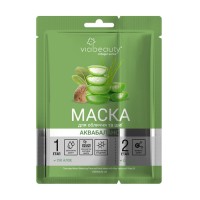 VIA BEAUTY МАСКА АКВАБАЛАНС ДЛЯ ЛИЦА И ШЕИ С СОКОМ АЛОЭ И МАСЛОМ ШИ 1ШТ
